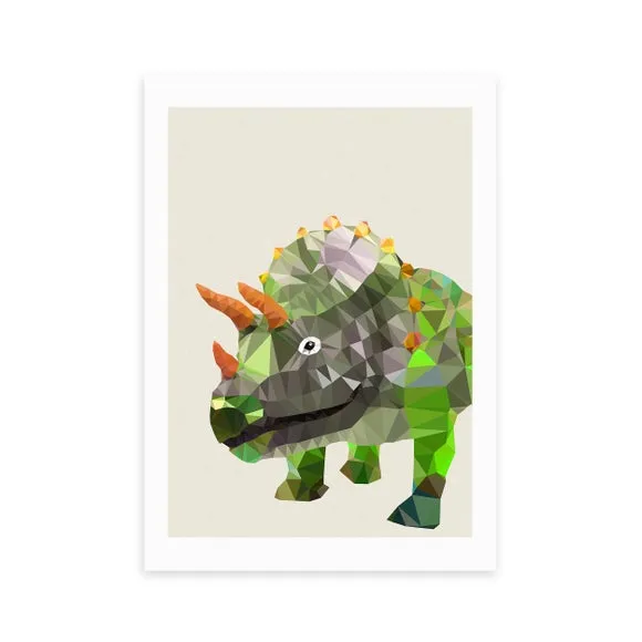 East End Prints Triceratops Print 2