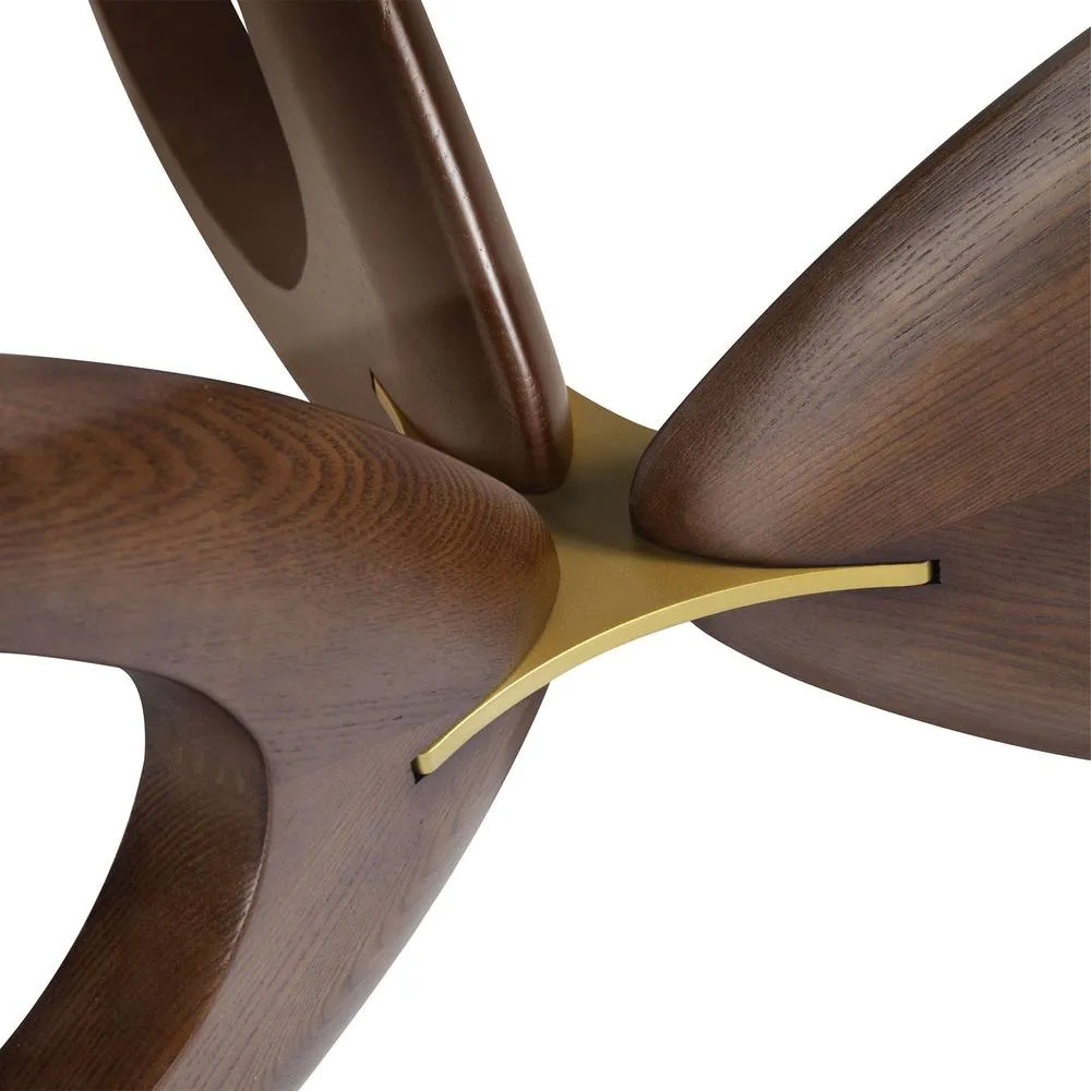 Angel Cerda Round Glass Coffee Table with Walnut Legs in Dark Brown 5