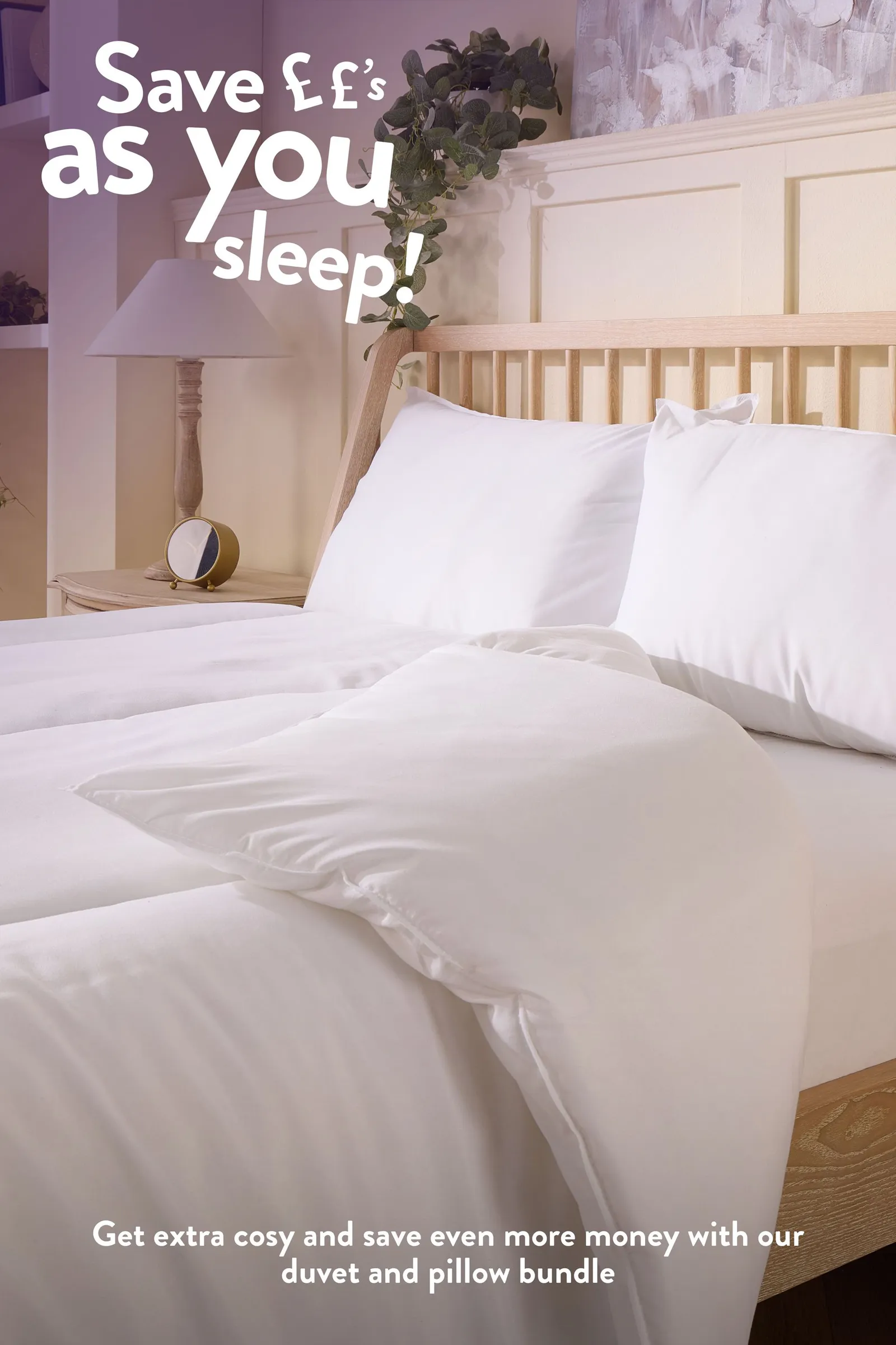 Slumberdown Feels Like Down 10.5 Tog All Year Round Duvet With 2 Pillows in White 5