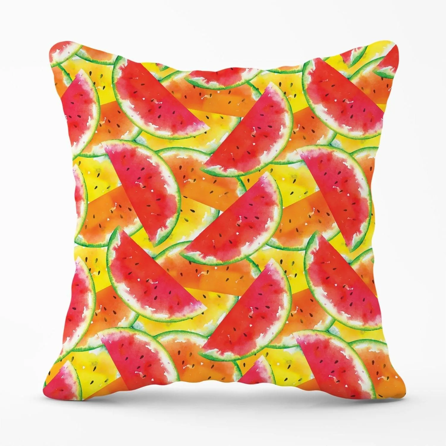 Warren Reed - Designer Melon Print Outdoor Cushion in Red