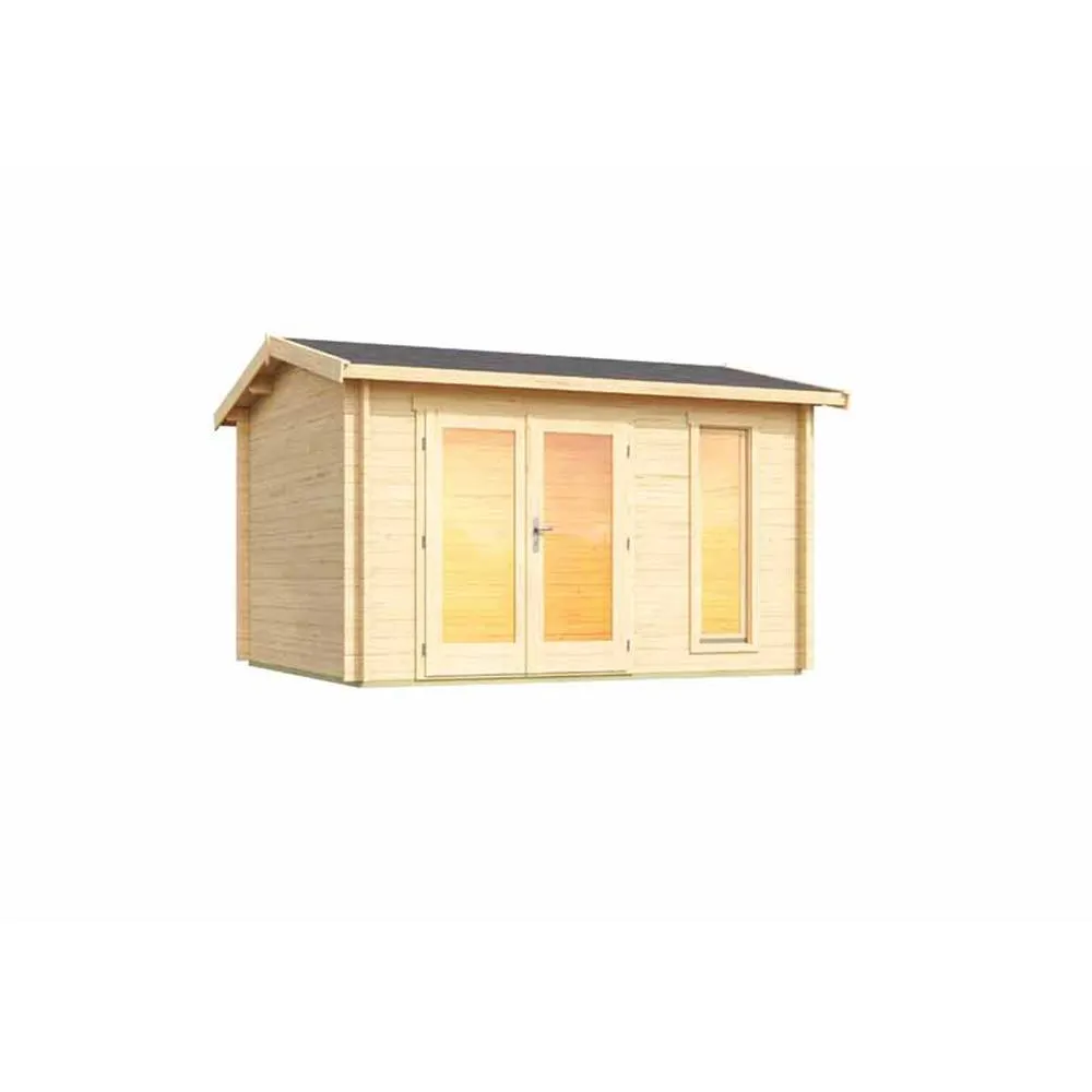 Lasita Maja Ltd Carlisle-Log Cabin, Garden Room, Home Office - L390xW350.8xH245.1 cm in Light Brown 2