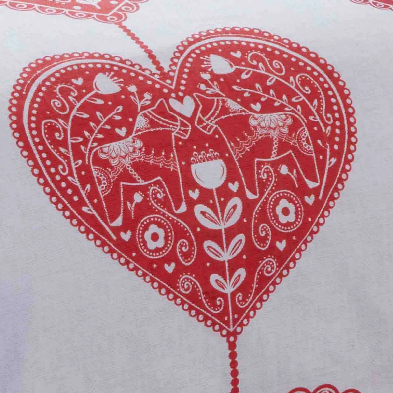 Rapport Home Scandi Heart Pure Cotton Duvet Cover Set with Pillowcase in Red 3