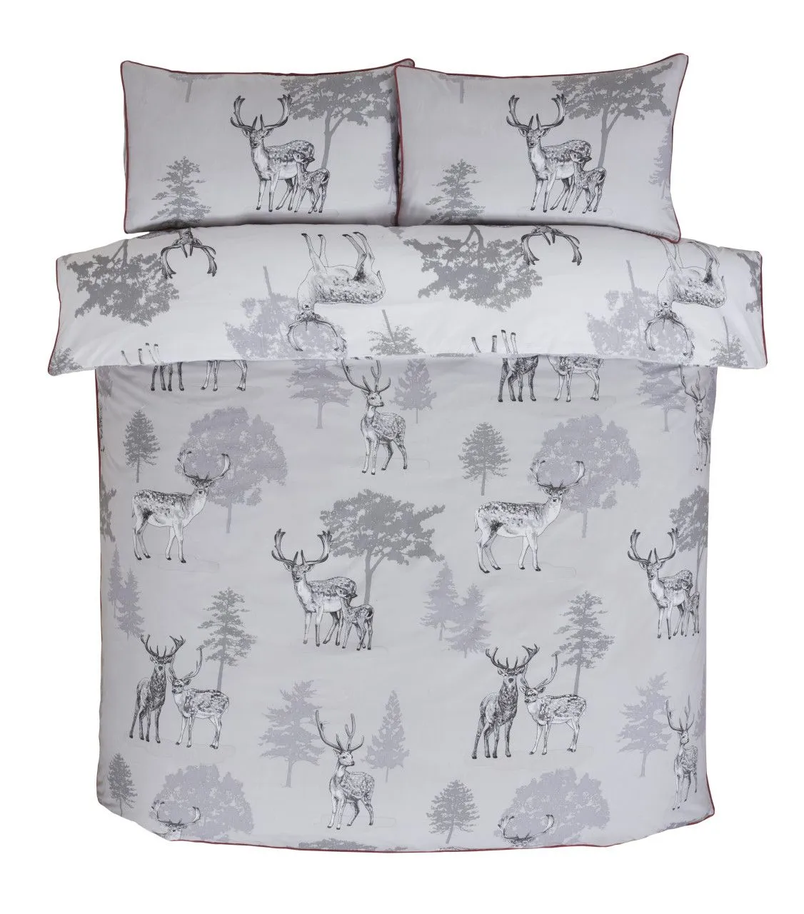 Rapport Home Sherwood Polycotton Duvet Cover Set With Pillowcase in Light Grey 4