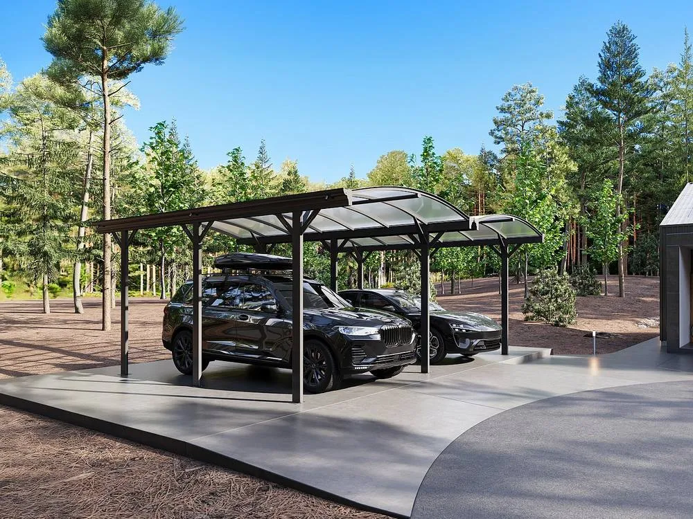 Vente-unique Extension for Freestanding Aluminium Carport Pergola - 1 Car - L505 X in Dark Grey