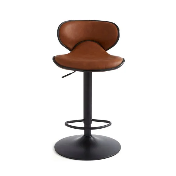 Donte Adjustable Height Swivel Bar Stool, Faux Leather 5