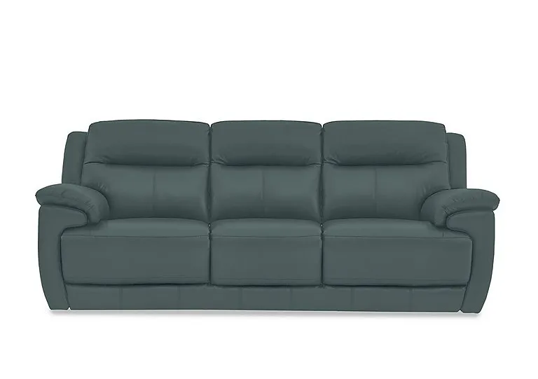 Touch 3 Seater Leather Sofa - BV Lake Green