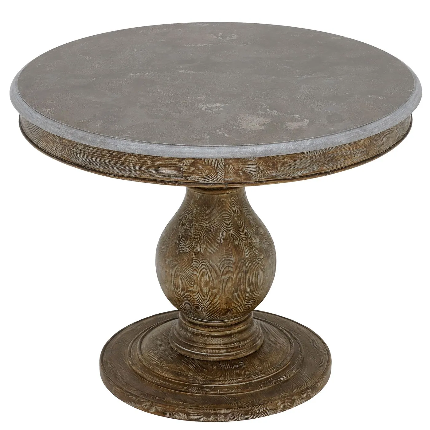 Woolton Round Dining Table, Blue Stone and Mid Burnt Oak