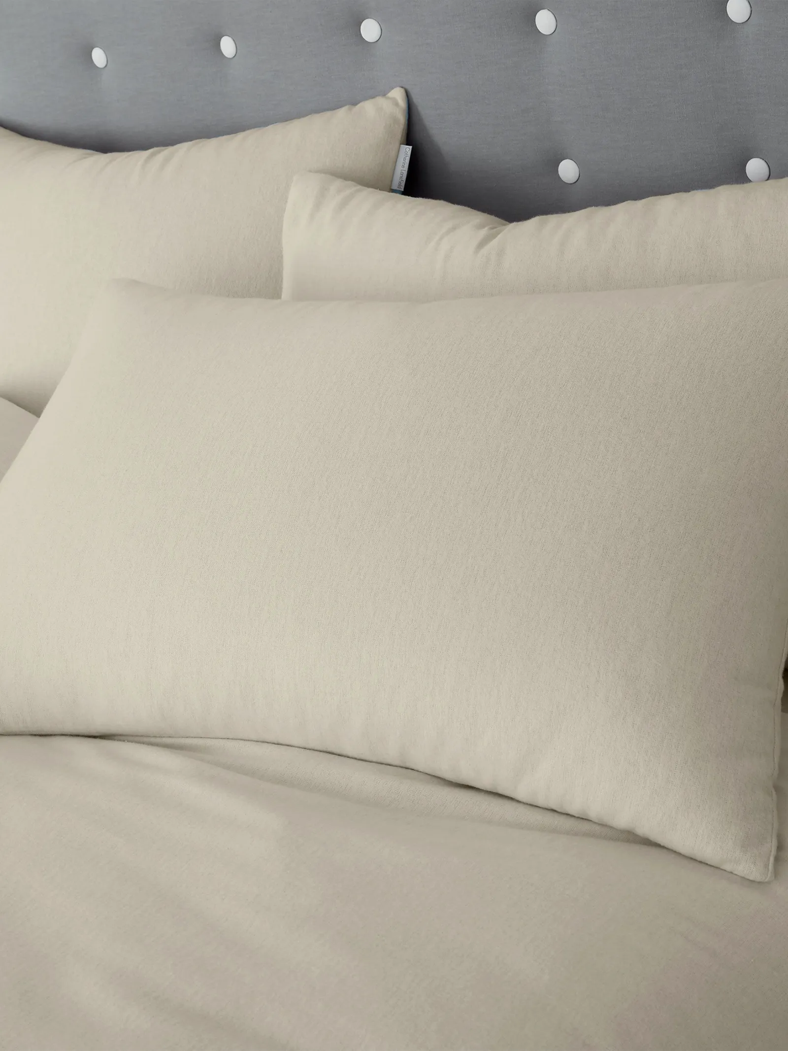 Catherine Lansfield 'Brushed Cotton' Pillowcase Pair in Cream