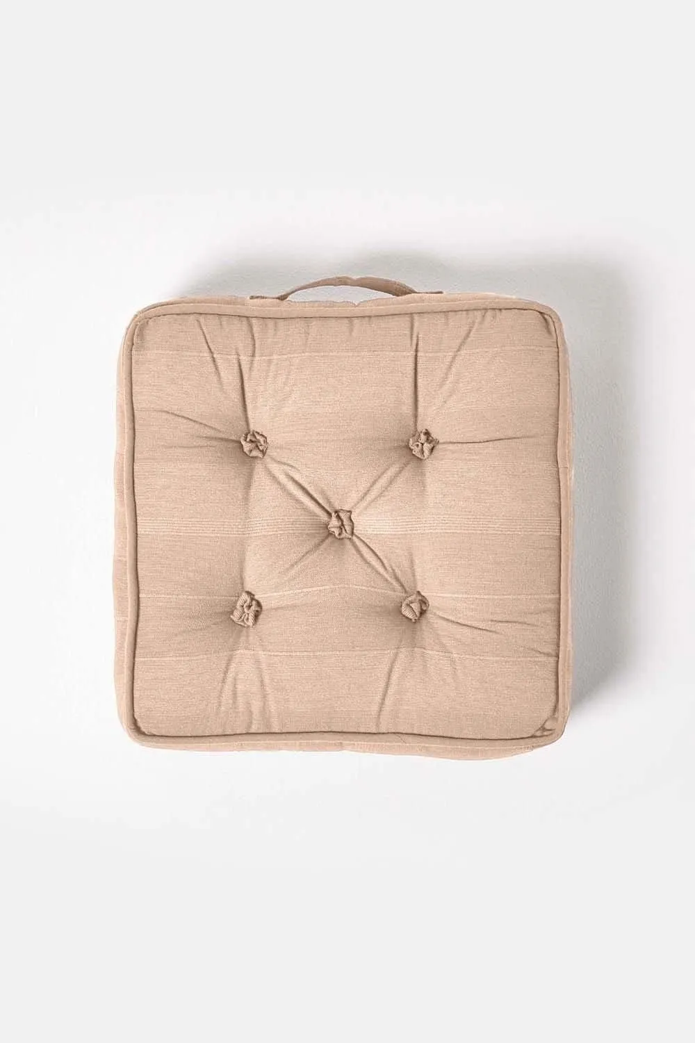 Homescapes Rajput Ribbed Cotton Floor Cushion in Beige 3