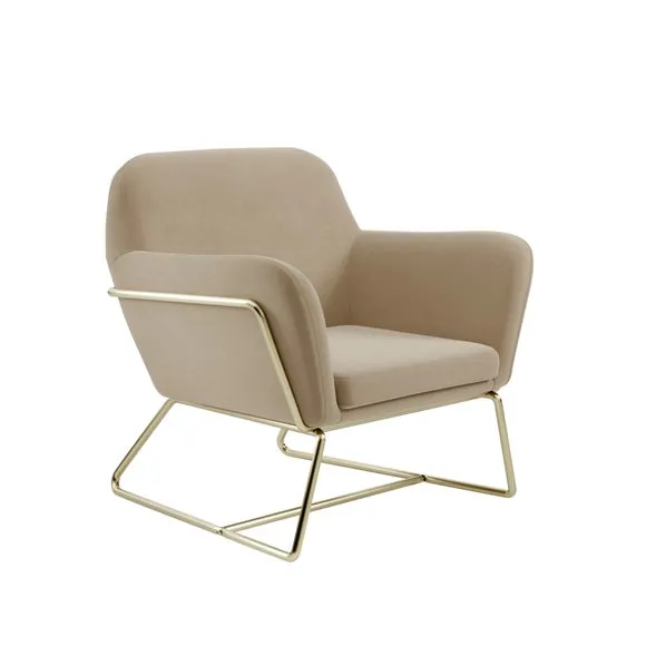 Charles Metal Leg Velvet Occasional Chair 3