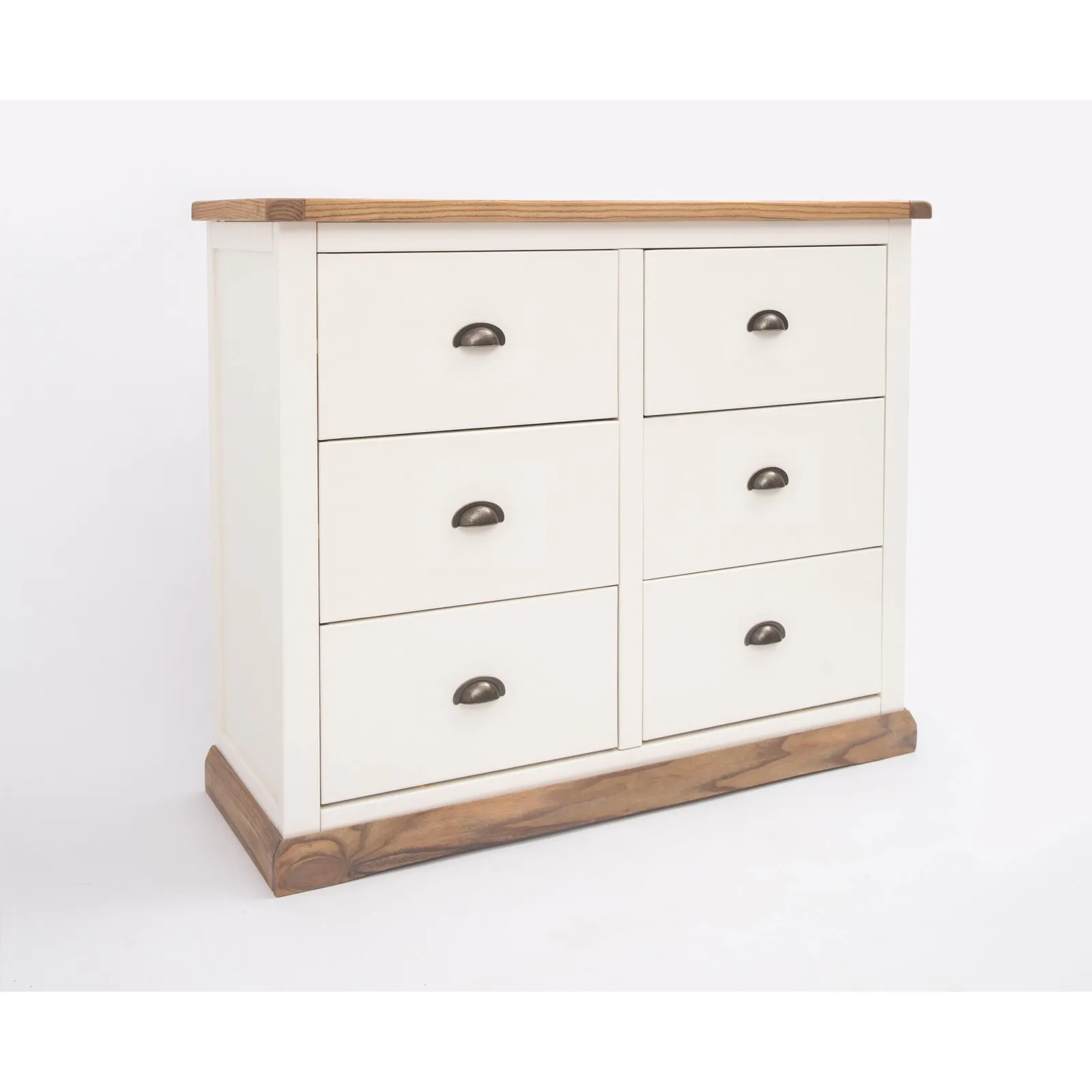 Cabinet Bits Tropea 6 Drawer Chest of Drawers Brass Cup Handle in Off-White 3