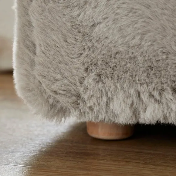 Elysia End of Bed Ottoman, Faux Fur 5