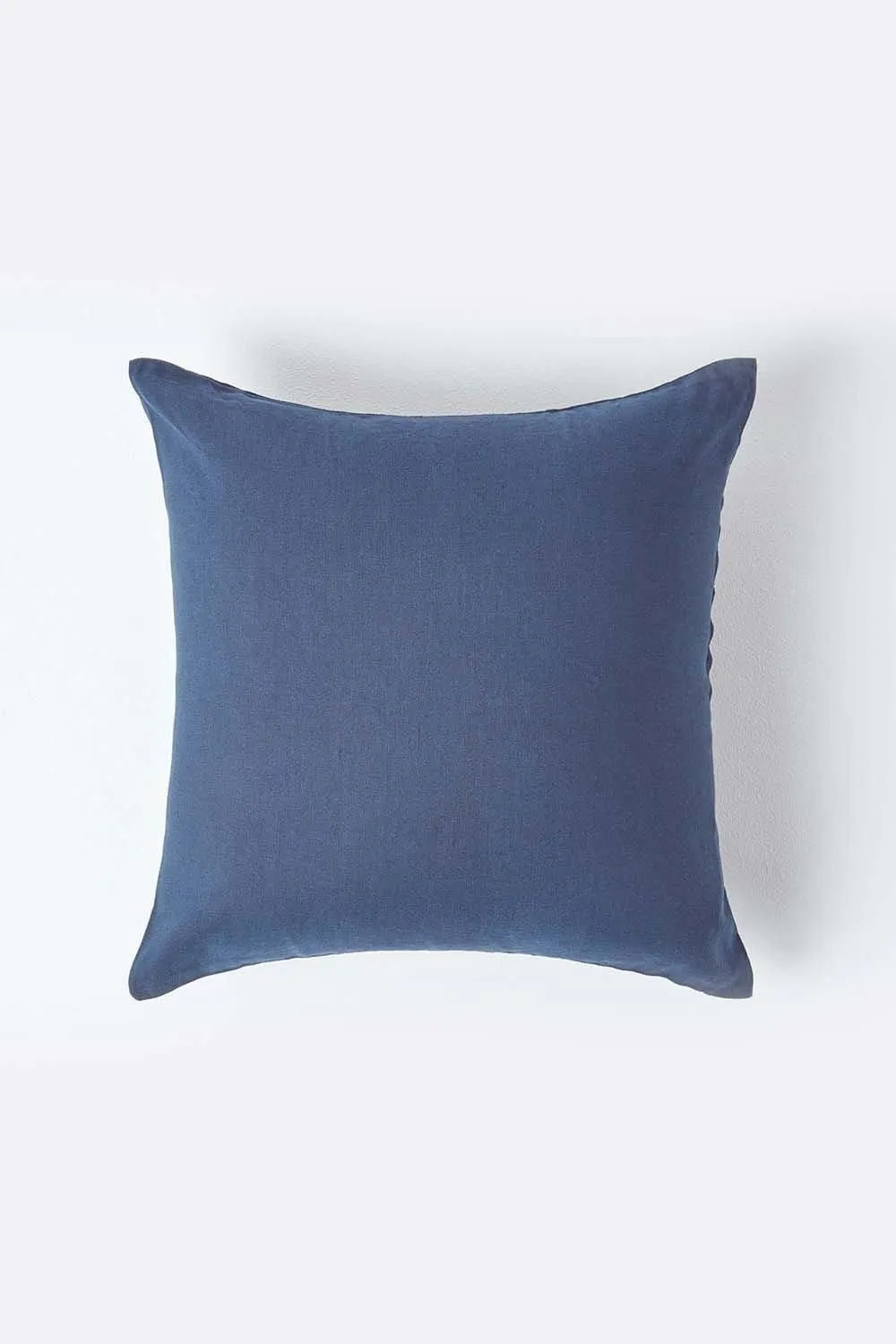 Homescapes European Linen Pillowcase, 60 x 60 cm in Navy 1