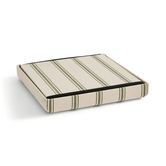 Faux Linen Folkstone Stripe Cube Ottoman 4