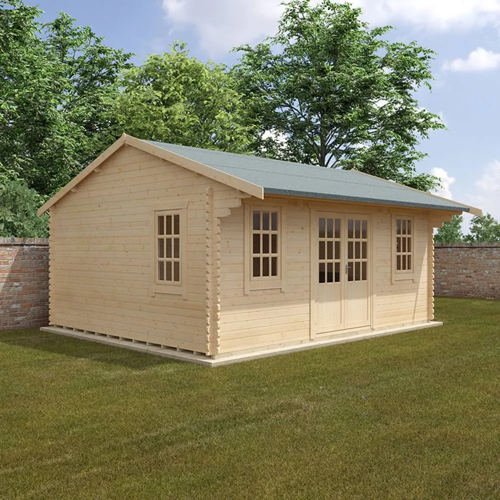 Buttercup Farm 20x16 The Dalton 44mm Cabin - L595 x W475 x H313.9 cm in Natural 2