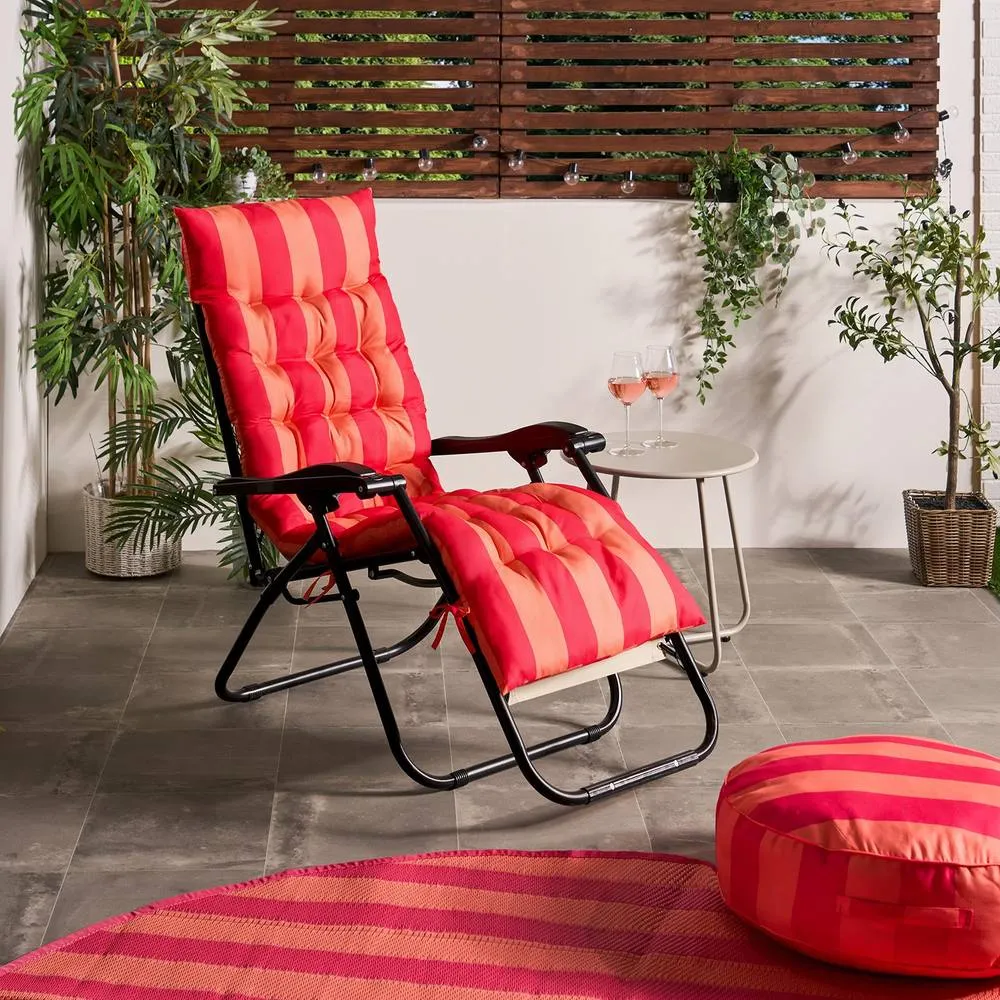 OHS Stripe Gravity Chair Seat Cushion Outdoor Garden Water Resistant
