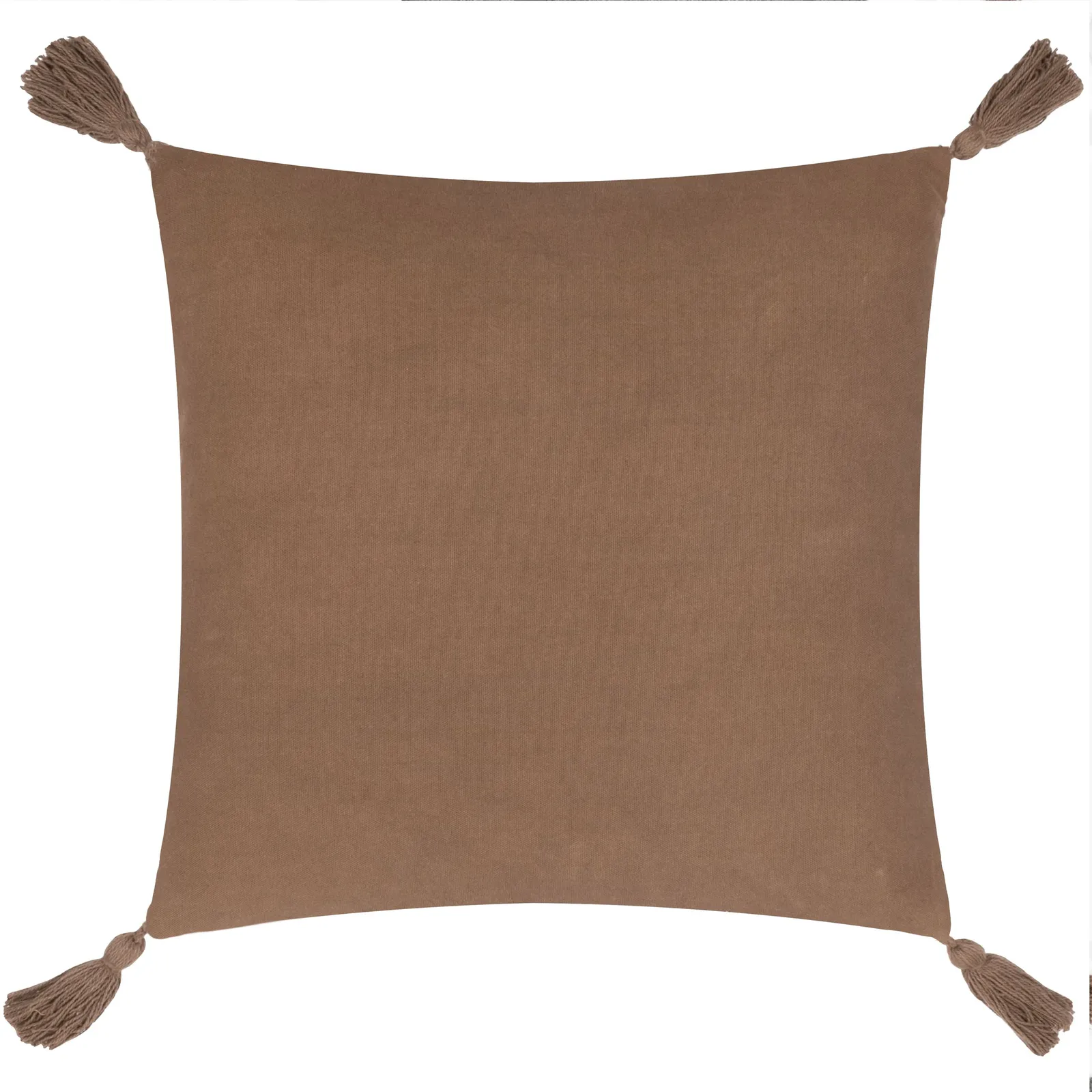 Yard Larch Woven Tasselled Cushion in Brown 3