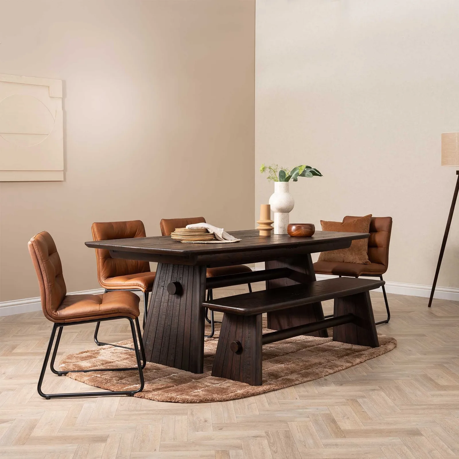 Pure Furniture Zena Dining Chair, Brown Leather | Barker & Stonehouse 2