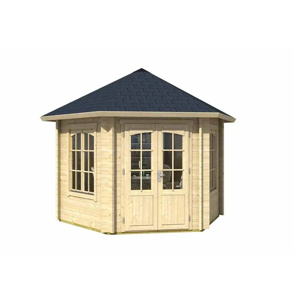 Lasita Maja Ltd Rivera 44-Log Cabin, Garden Room, Home Office - L420xW363.7xH318.1 cm in Natural 2