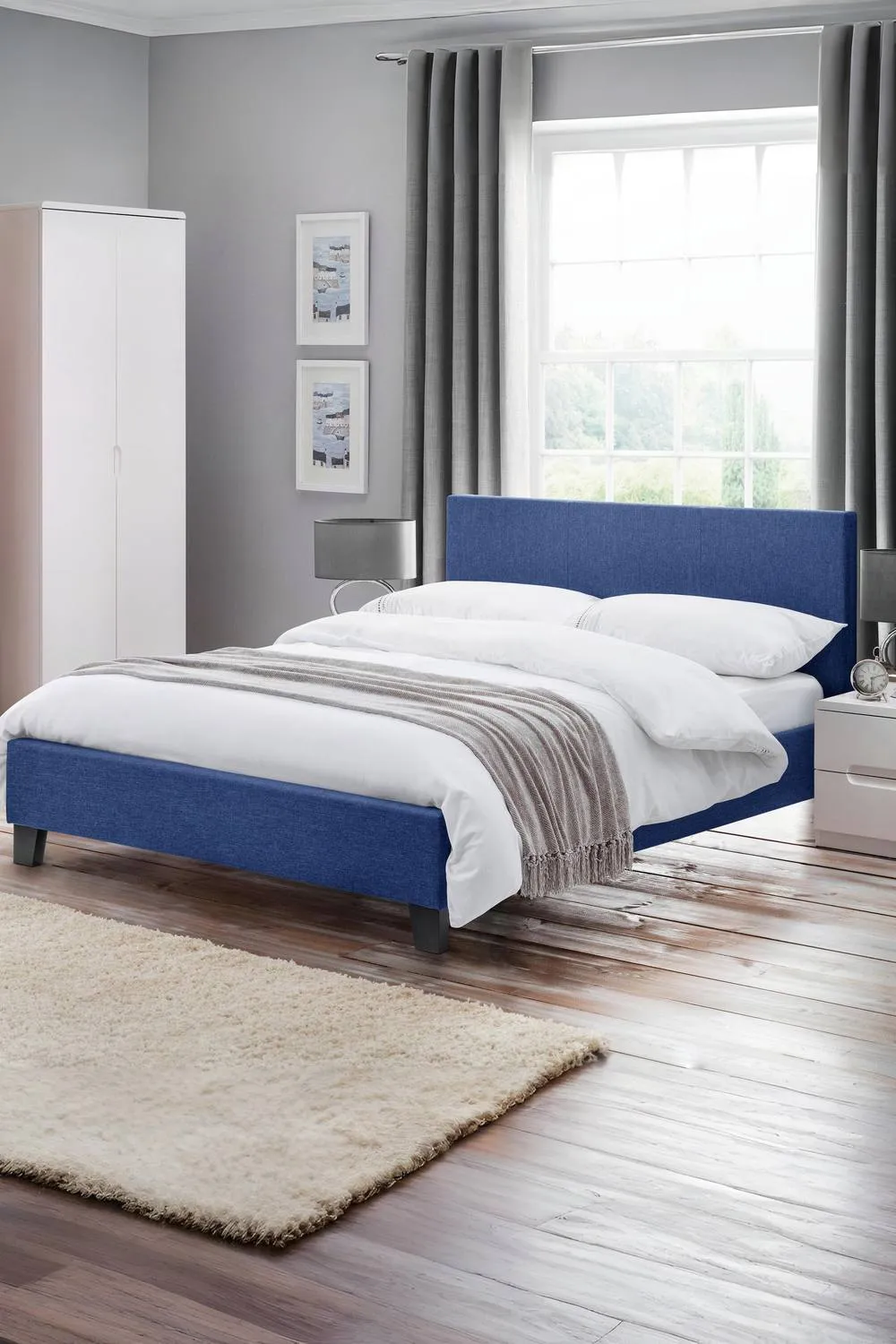 Julian Bowen Rialto Upholstered Bed in Blue 1