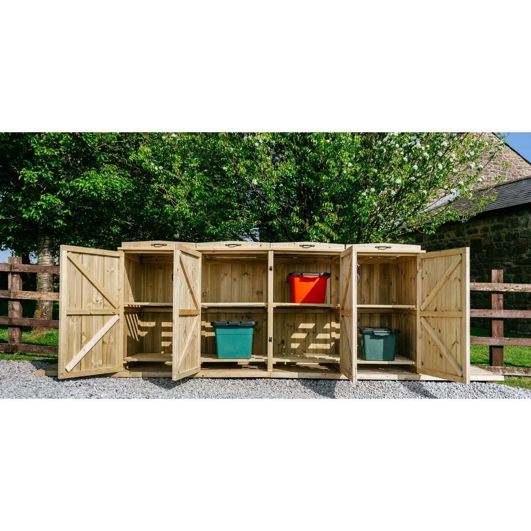 Buttercup Farm Chatburn 8 Recycle Box Store - Timber - Fits 8 x Recycle Boxes in Brown