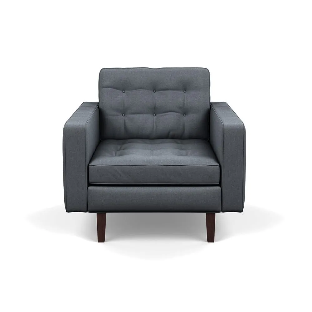 Heal's Hepburn Armchair Siena Cotton Shale Grey Wenge