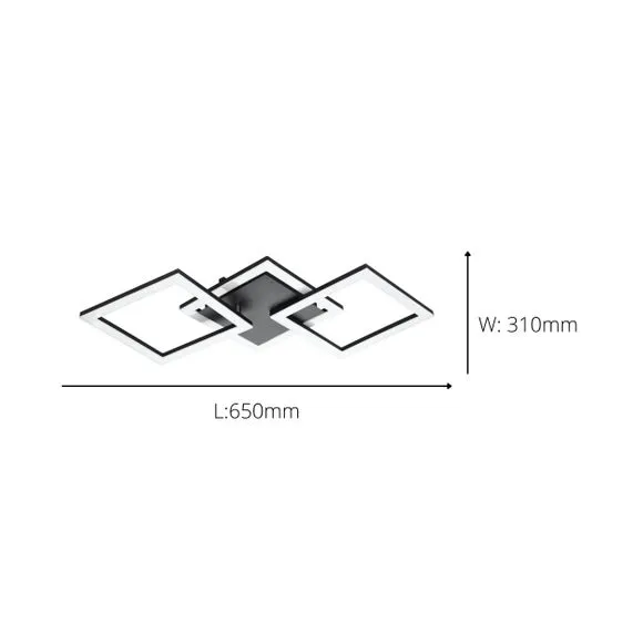 EGLO Paranday-Z Diamonds Large Flush Ceiling Light 3
