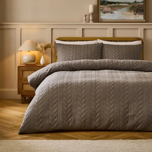 Berkley Cable Duvet Cover & Pillowcase Set