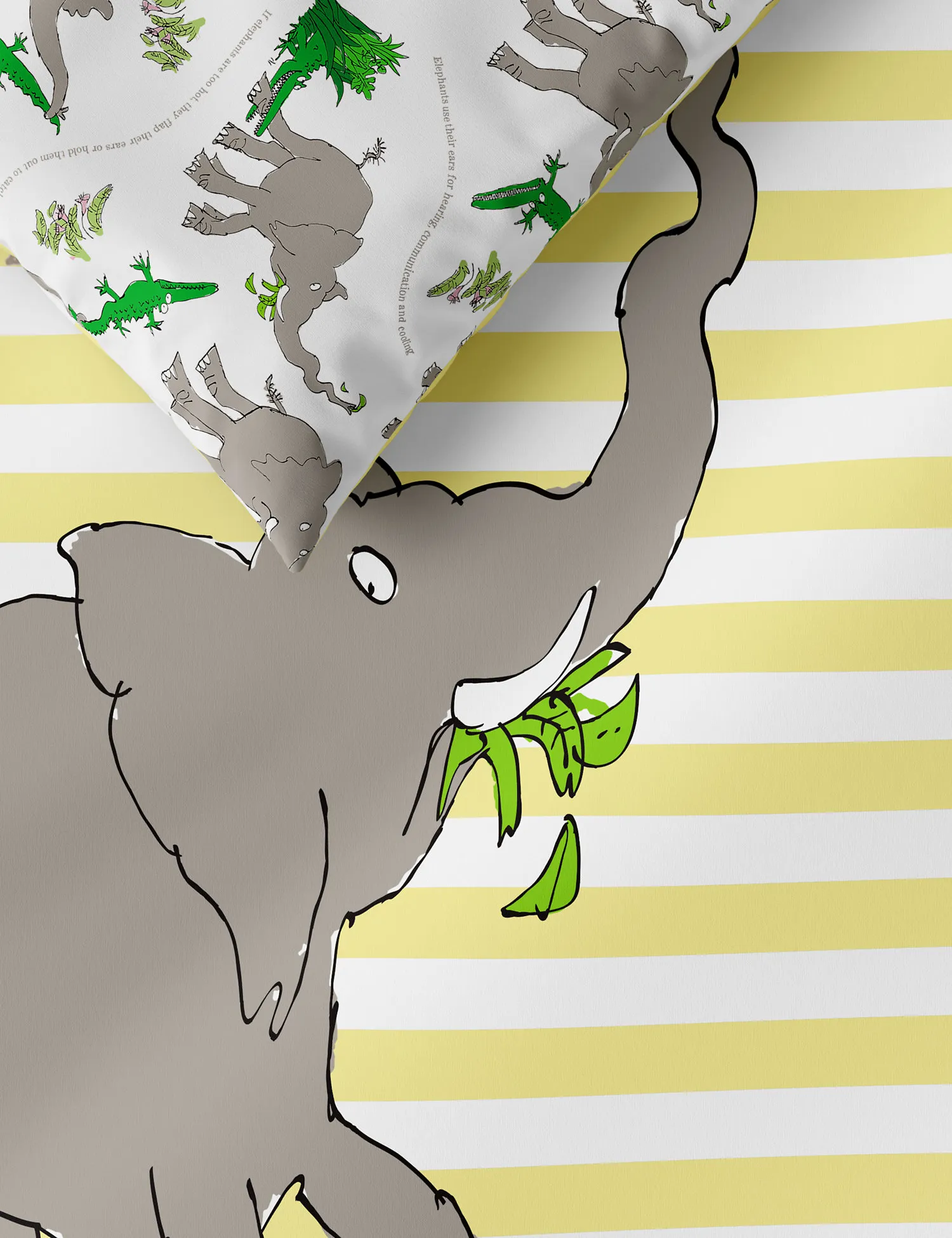 M&S Roald Dahl™ & Nhm™ Pure Cotton Elephant Bedding Set