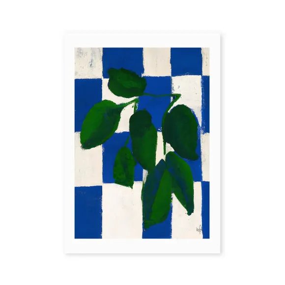 East End Prints Checkered Greenery Print 2