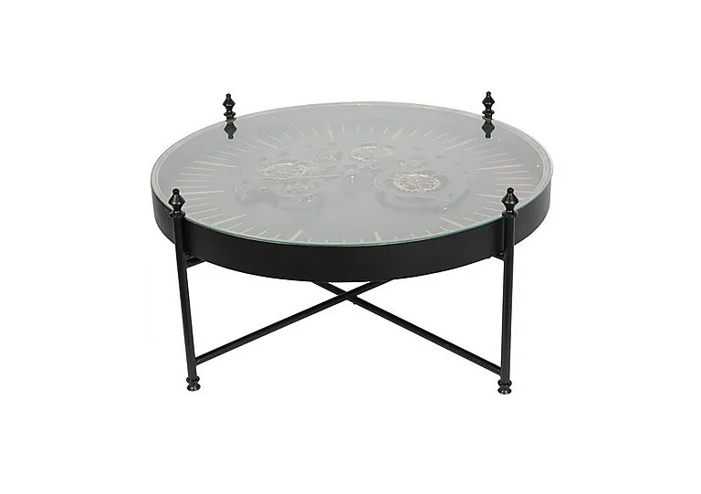 Palladium Clock Coffee Table - Black & Gold