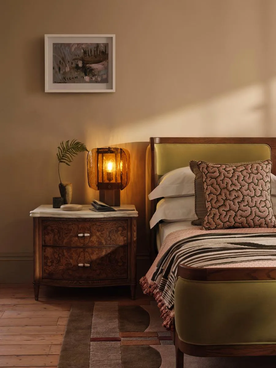 Belsa Bed, King, Velvet, Lichen