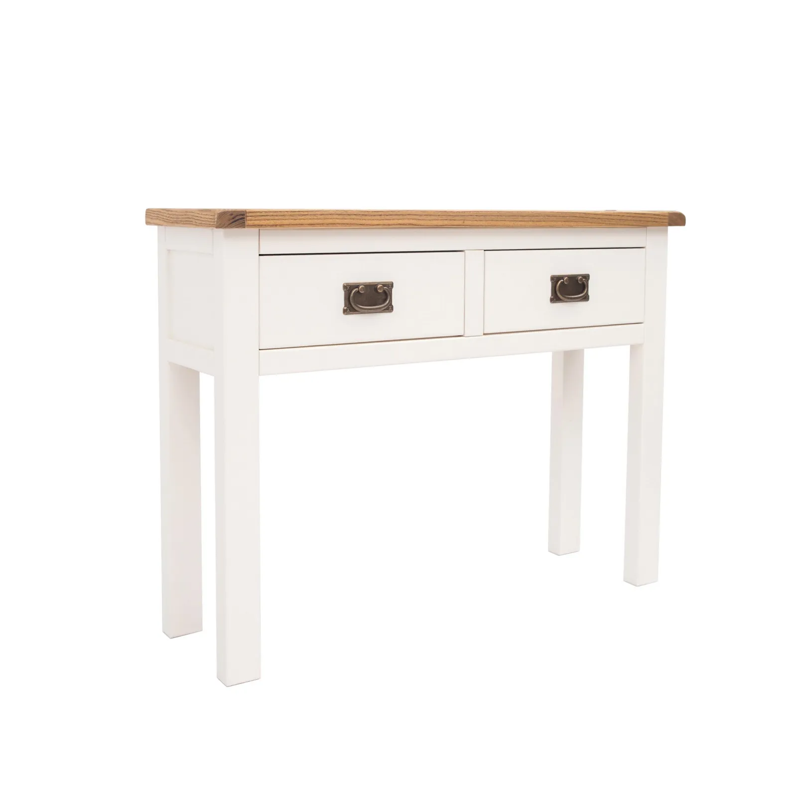Cabinet Bits Lovere Off-White 2 Drawer Console Table Brass Drop Handle
