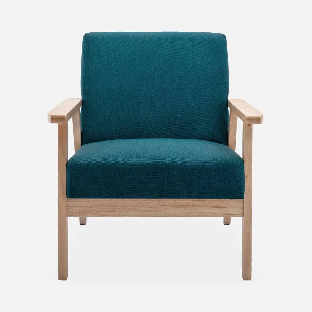 sweeek 3-seater Bench & Armchair In Wood & Fabric in Beige 3