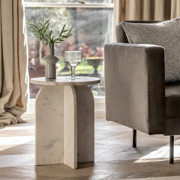 Amora Solid Marble Side Table