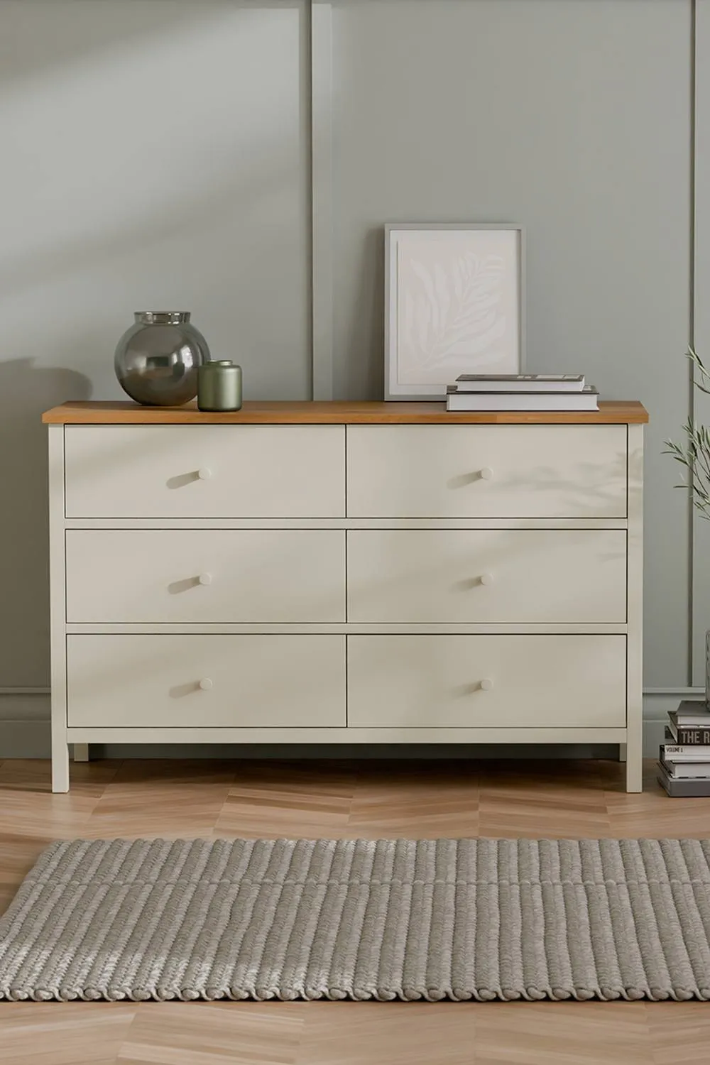 Julian Bowen Coxmoor 6 Drawer Wide Chest in Ivory