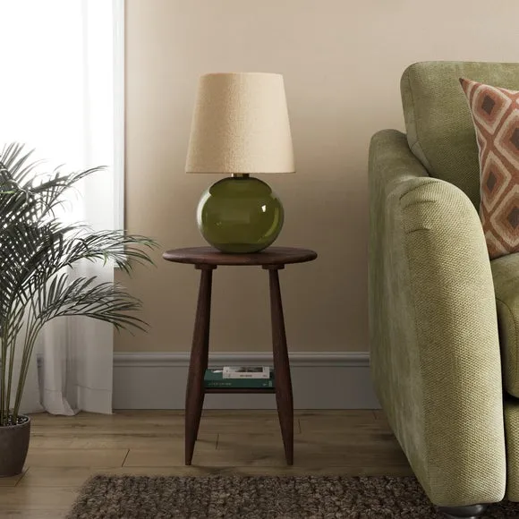 Haider Side Table with Shelf, Acacia Wood