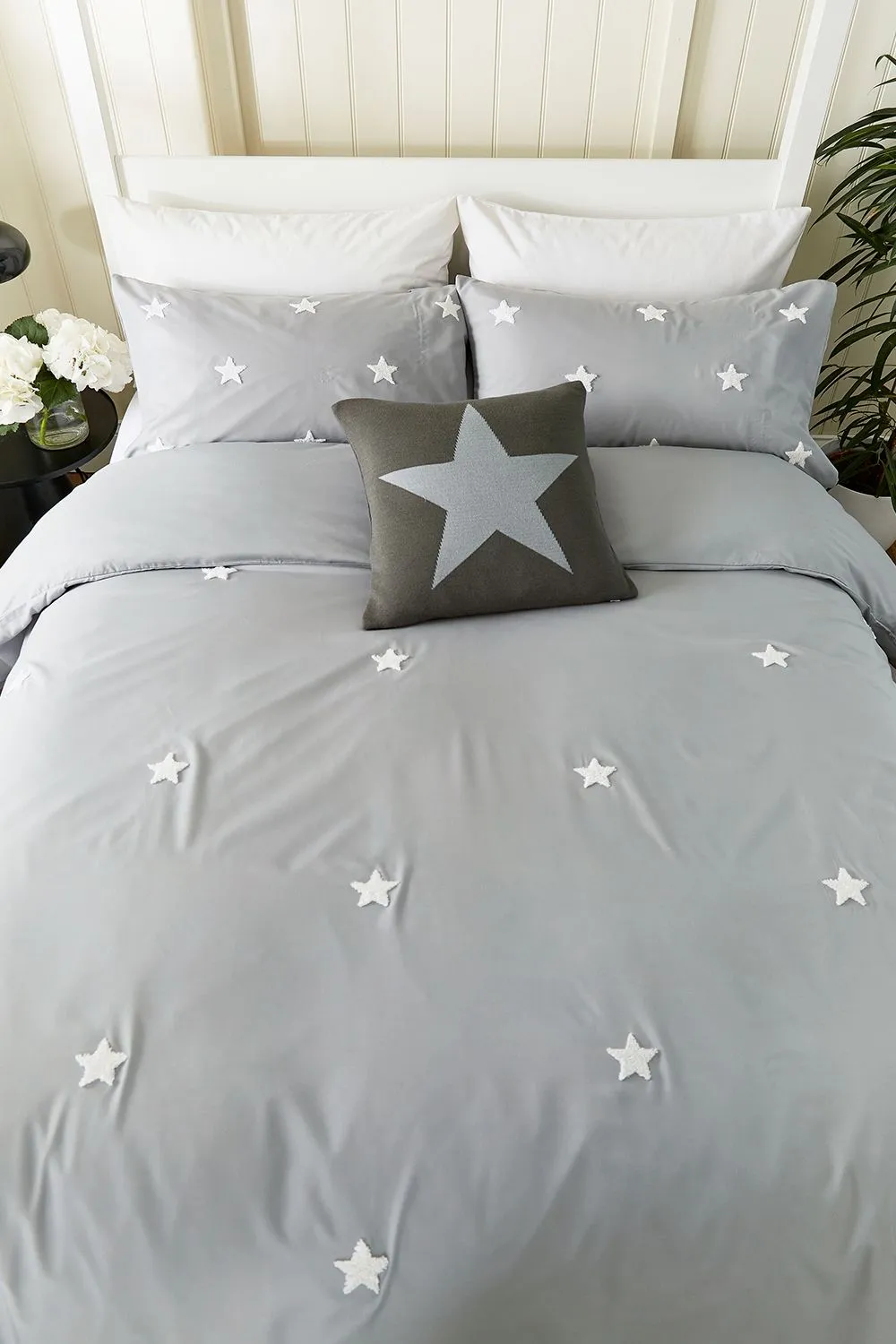 Helena Springfield 'Tufted Star' Woven Duvet Cover Set in Grey 3