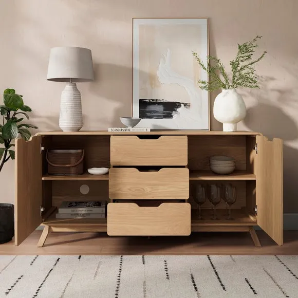 Edda Extra Wide Sideboard, Oak Effect 2