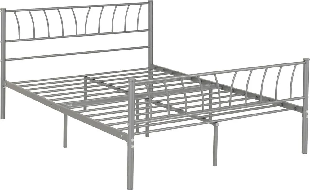 Seconique Harlow 4'6" Double Bed in Silver 3