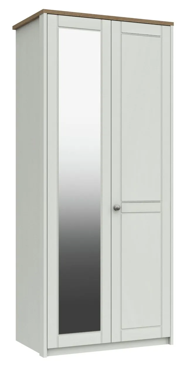 Kielder 2 Door Mirror Wardrobe - White