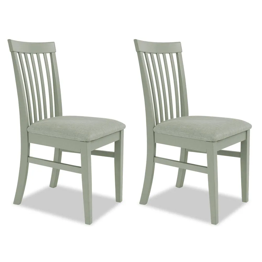 Statement Furniture Florence Highback Upholstered Chairs Set of 2 in Light Green