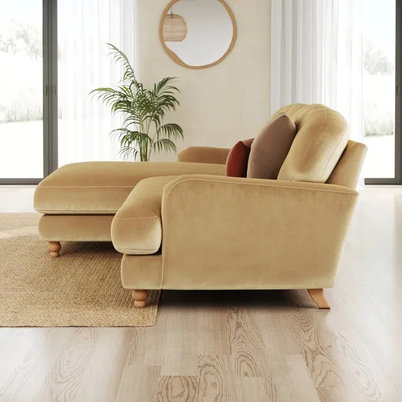 Martha Vintage Velvet Corner Chaise 2