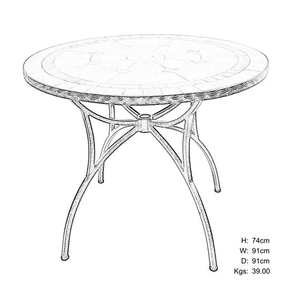 Riverside 91cm Patio Table Set with 4 Austin Chairs 5