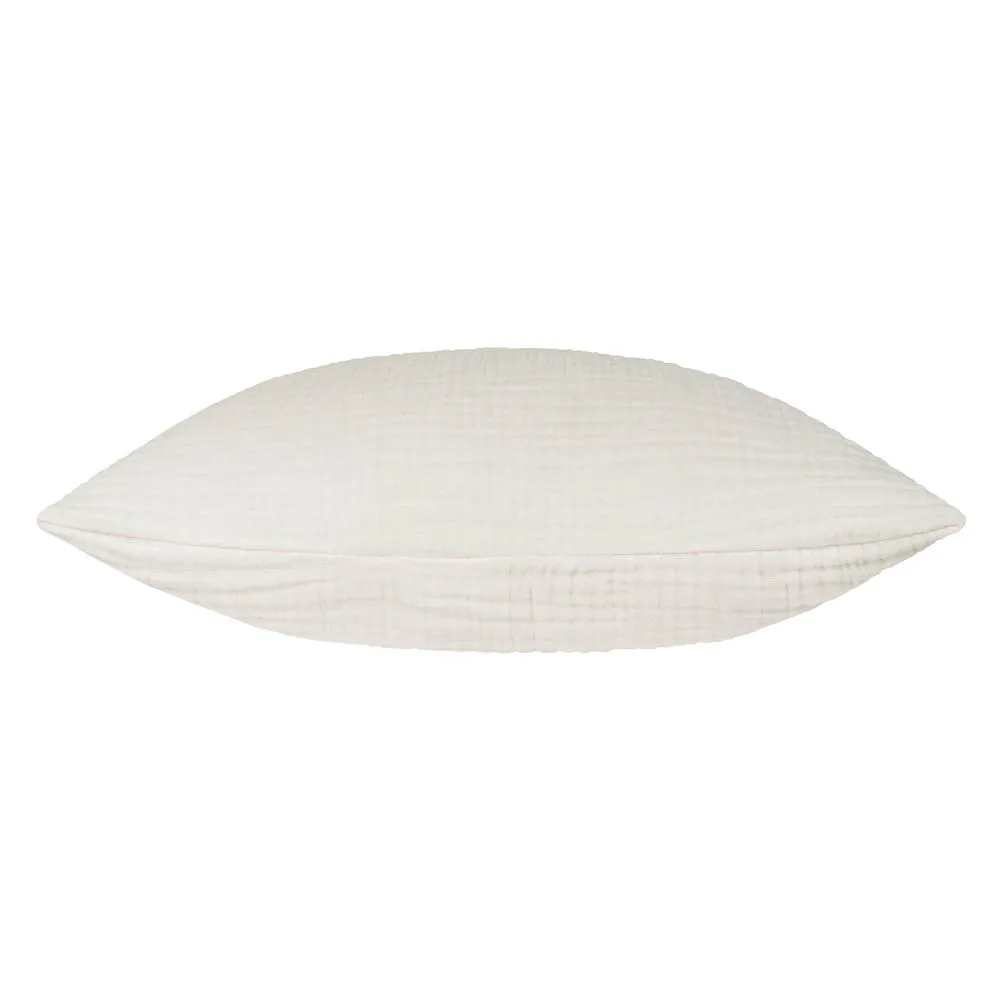 Yard Lark Muslin 100% Cotton Plain Cushion in White 3