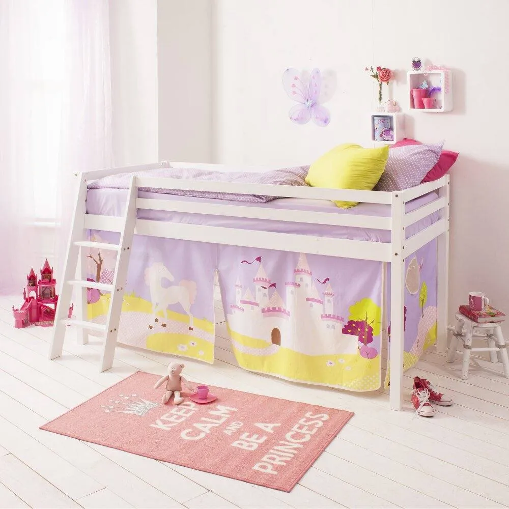 Nöa and Nani Moro Cabin Bed with Ladder and Princess Fairytale Tent in White