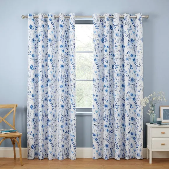 Foxley Ditsy Blackout Eyelet Curtains 2