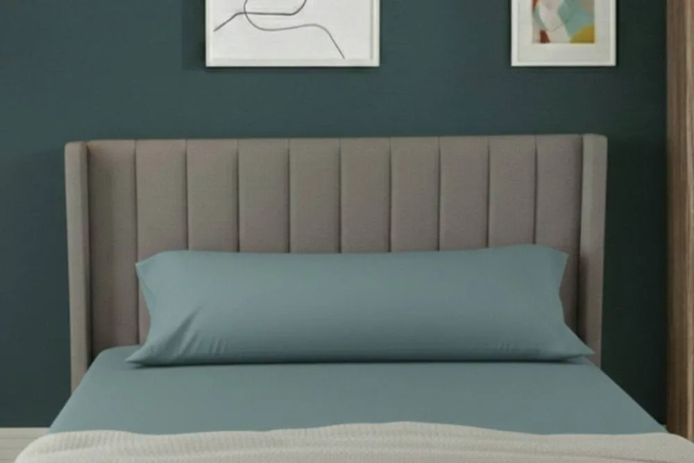 Snug City Bolster Support Pillow Pillowcase Plain Dyed Pillow Linen Easy Care in Duck Egg Blue