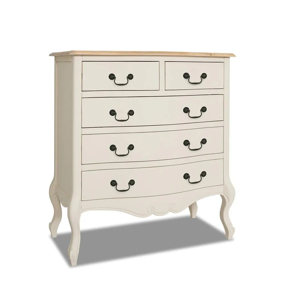 Statement Furniture Juliette Vintage Chic 2 Over 3 Chest of Drawers in Ivory 4