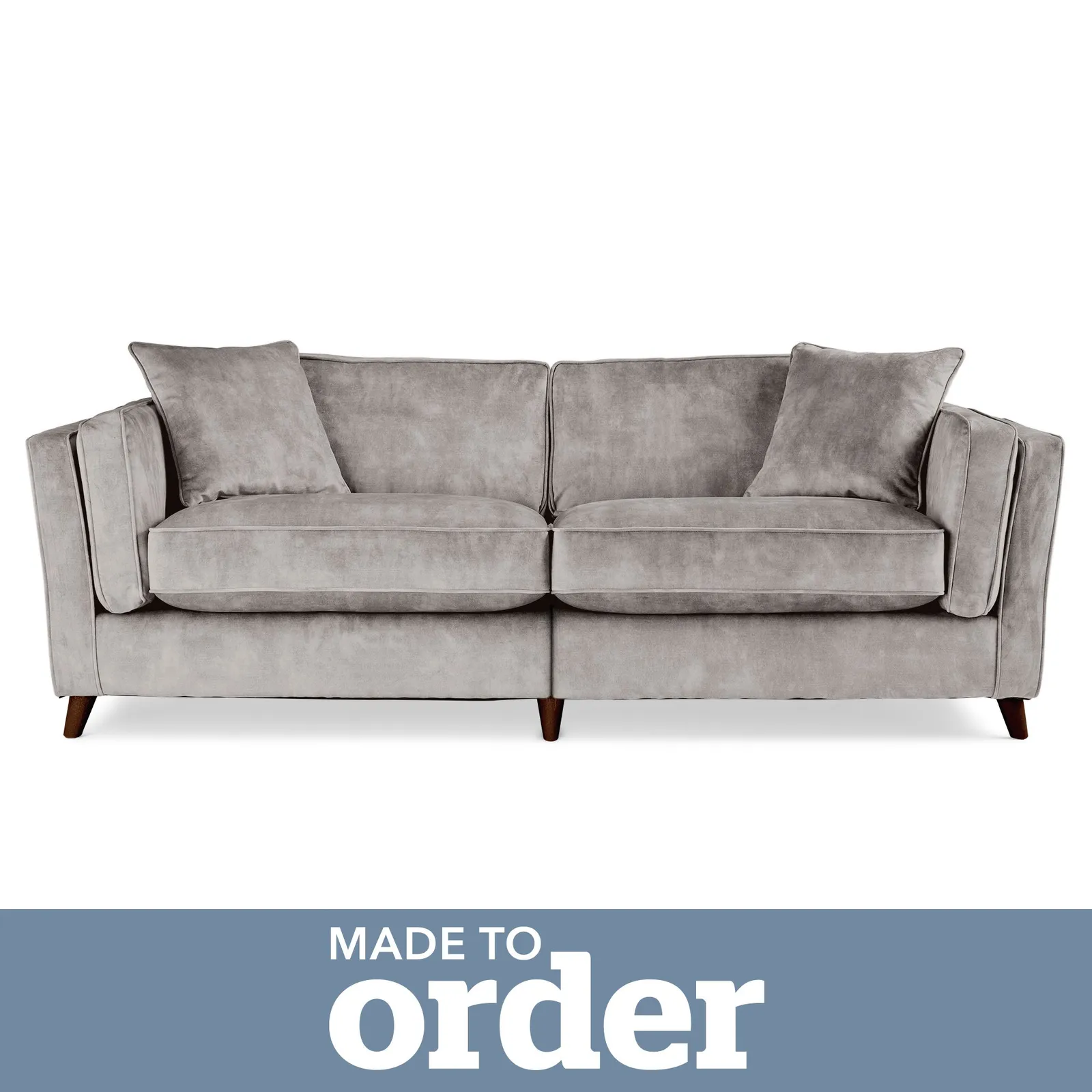 Arabella 4 Seater Sofa Slub Velvet Grey